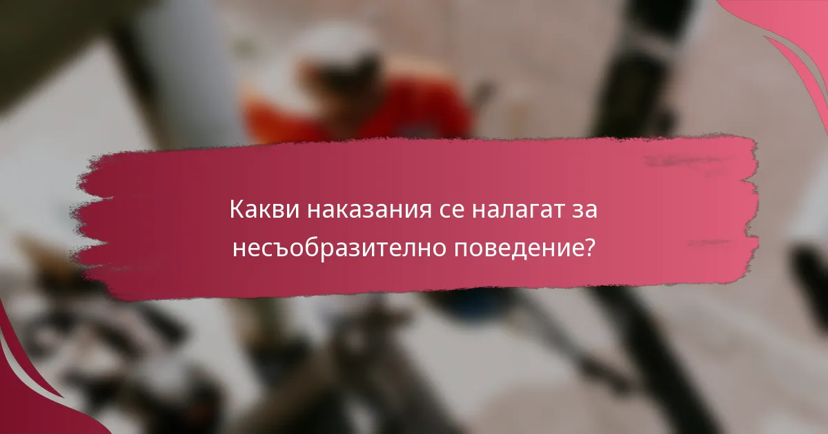 Какви наказания се налагат за несъобразително поведение?