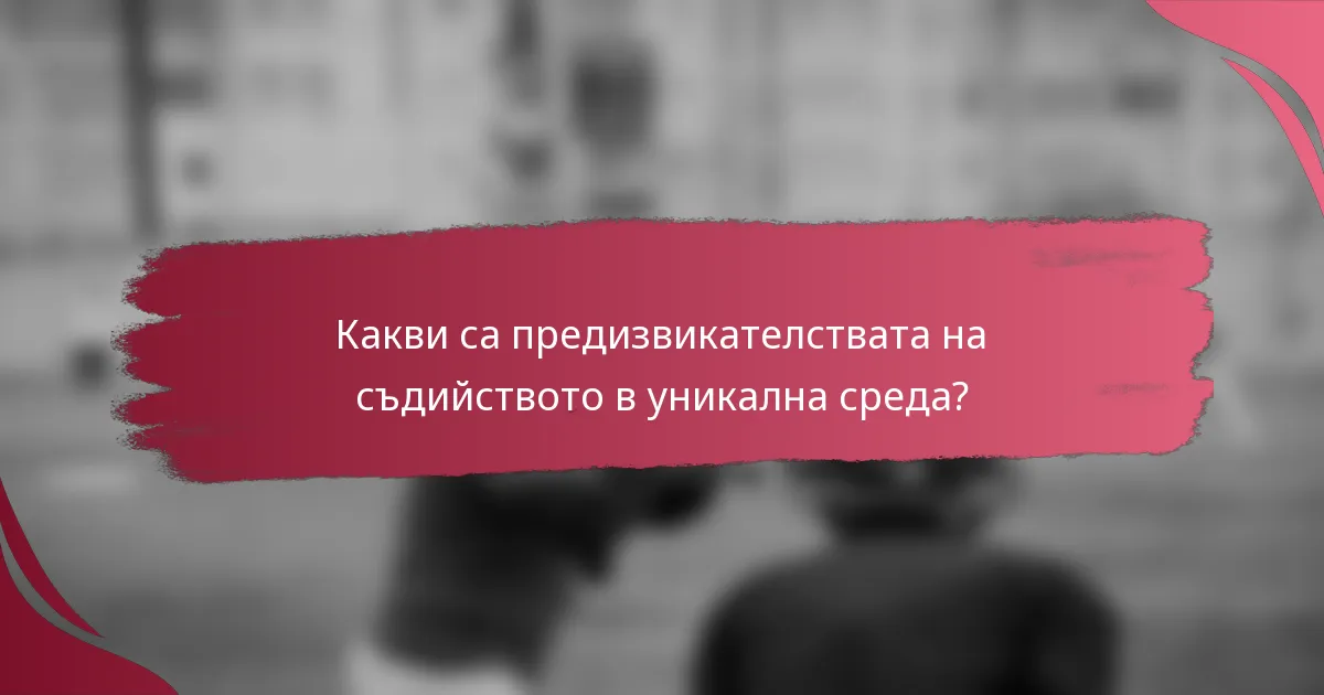 Какви са предизвикателствата на съдийството в уникална среда?