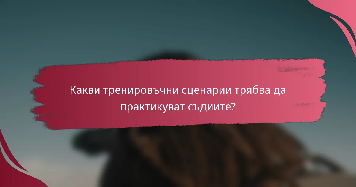 Какви тренировъчни сценарии трябва да практикуват съдиите?